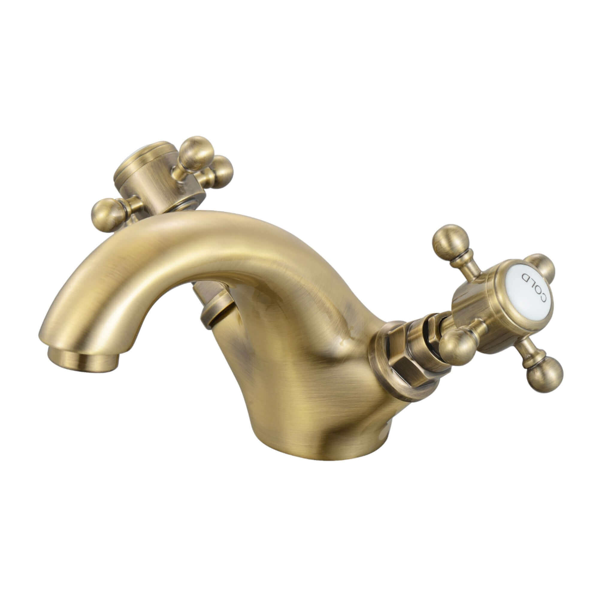 Buy Camberley traditional mono basin mixer tap crosshead - antique brass Online UK | HOUSE OF ENKI